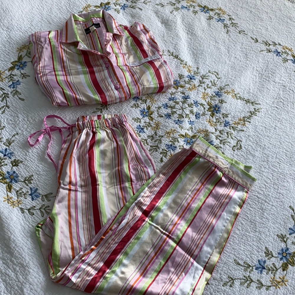 Silk pajamas, top and bottom, size S